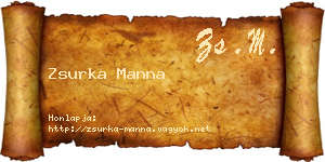 Zsurka Manna névjegykártya